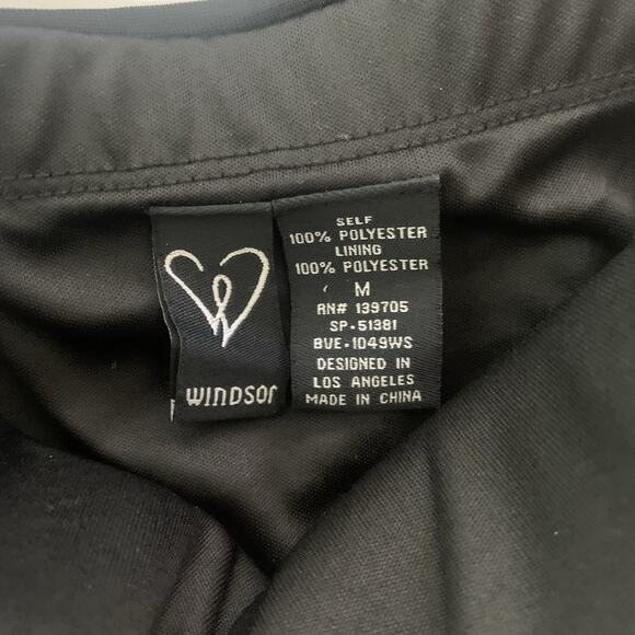 Windsor Dress Womens Medium Rhinestone Empire Waist Y2K High Low Flowy Party M - Picture 8 of 11